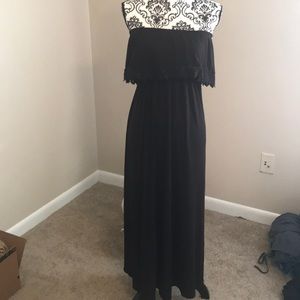 Black strapless maxi dress
